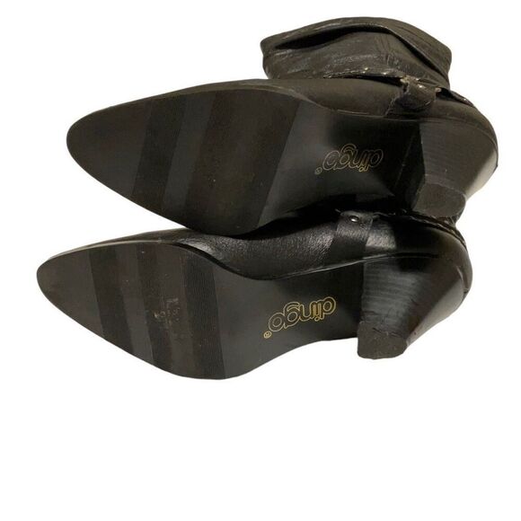 Dingo Emma Slouchy Western Boot, 7. Black withSilver Hardware. - Picture 5 of 16